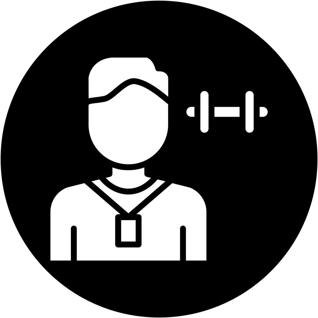 personal trainer vector icon